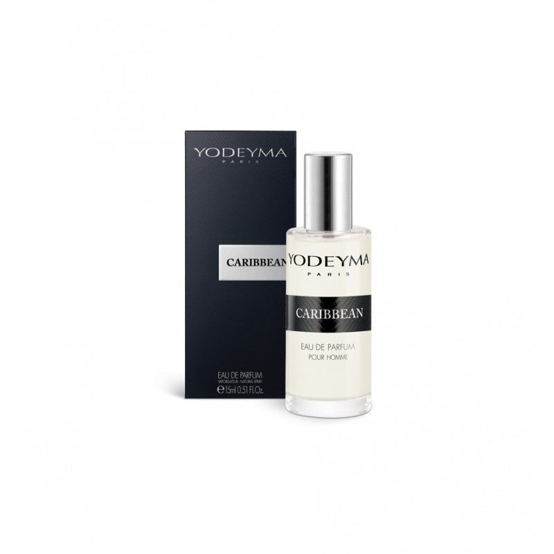 Yodeyma Caribbean 15 ml - es EDP férfi parfüm mini kiszerelésben, áttetsző üvegben