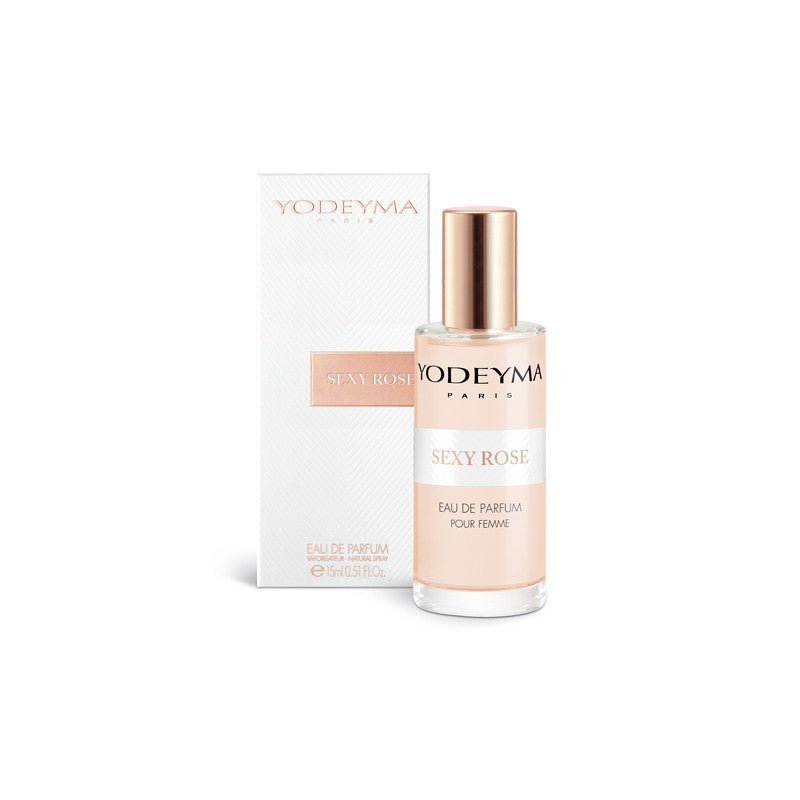 Yodeyma Sexy Rose 15 ml - es EDP női parfüm mini kiszerelésben, áttetsző üvegben