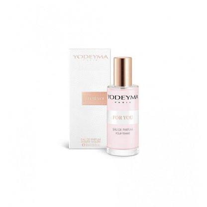 Yodeyma For You 15 ml-es EDP női parfüm mini kiszerelésben, áttetsző üvegben