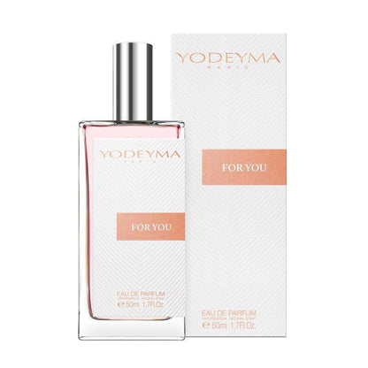 Yodeyma For You 50 ml-es EDP női parfüm közepes kiszerelésben, áttetsző üvegben