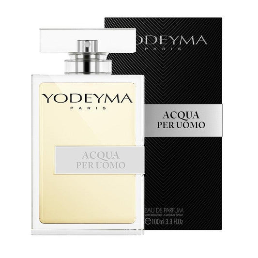 Yodeyma Acqua per Uomo 100 ml-es EDP parfüm, nagy kiszerelésben, elegáns, áttetsző üvegben