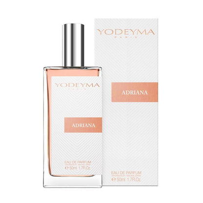 Yodeyma Adriana 50 ml - es EDP parfüm közepes kiszerelésben, áttetsző üvegben