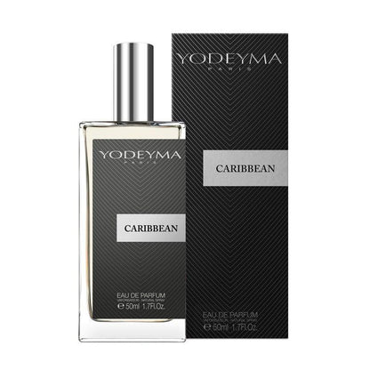 Yodeyma Caribbean 50 ml-es EDP férfi parfüm közepes kiszerelésben, áttetsző üvegben