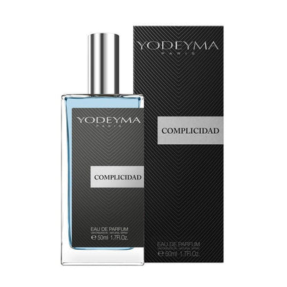 Yodeyma Complicidad 50 ml-es EDP férfi parfüm közepes kiszerelésben, áttetsző üvegben