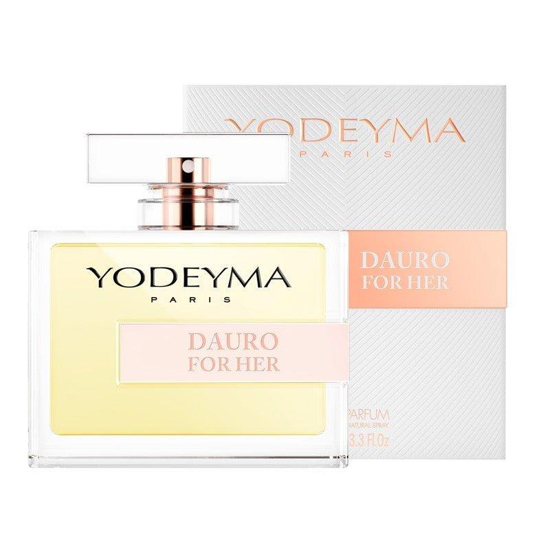 Yodeyma Dauro For Her 100 ml-es EDP női parfüm nagy kiszerelésben, áttetsző üvegben