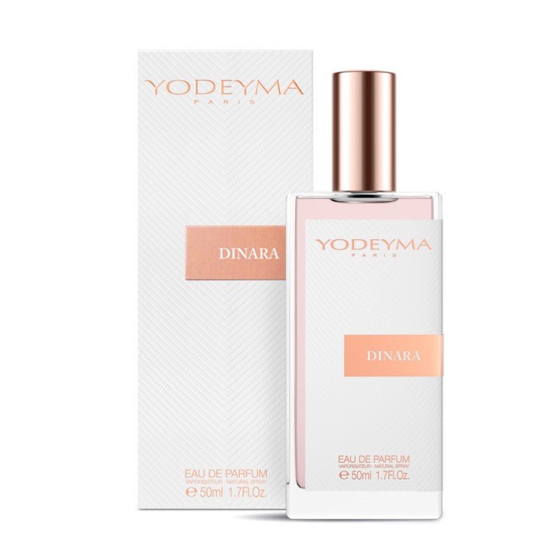 Yodeyma Dinara 50 ml-es EDP női parfüm közepes kiszerelésben, áttetsző üvegben