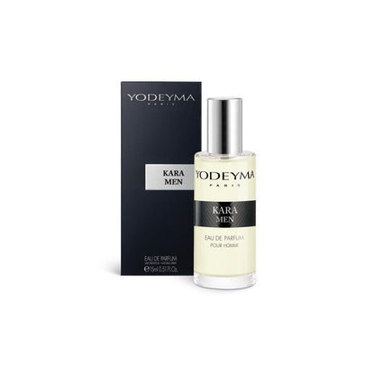 Yodeyma Kara Men 15 ml-es EDP férfi parfüm mini kiszerelésben, áttetsző üvegben