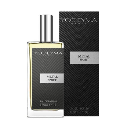 Yodeyma Metal Sport 50 ml-es EDP férfi parfüm közepes kiszerelésben, áttetsző üvegben