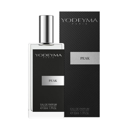 Yodeyma Peak 50 ml-es EDP férfi parfüm közepes kiszerelésben, áttetsző üvegben