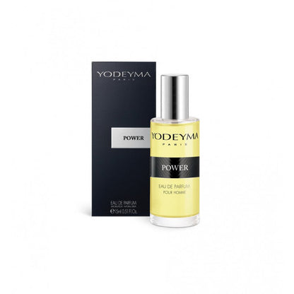 Yodeyma Power 15 ml-es EDP parfüm mini kiszerelésben, áttetsző üvegben