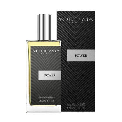 Yodeyma Power 50 ml-es EDP parfüm közepes kiszerelésben, áttetsző üvegben
