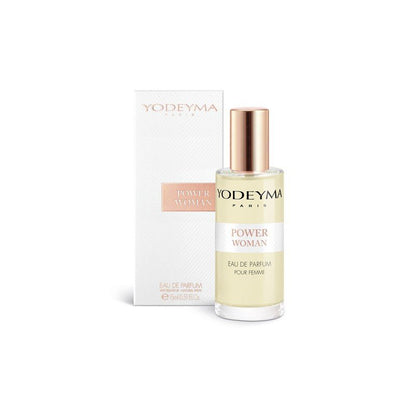 Yodeyma Power Woman 15 ml-es EDP női parfüm mini kiszerelésben, áttetsző üvegben