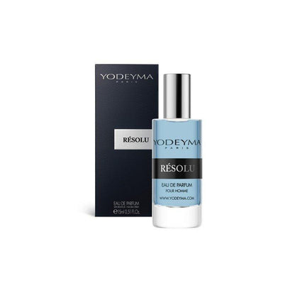 Yodeyma Résolu 15 ml-es EDP férfi parfüm mini kiszerelésben, áttetsző üvegben