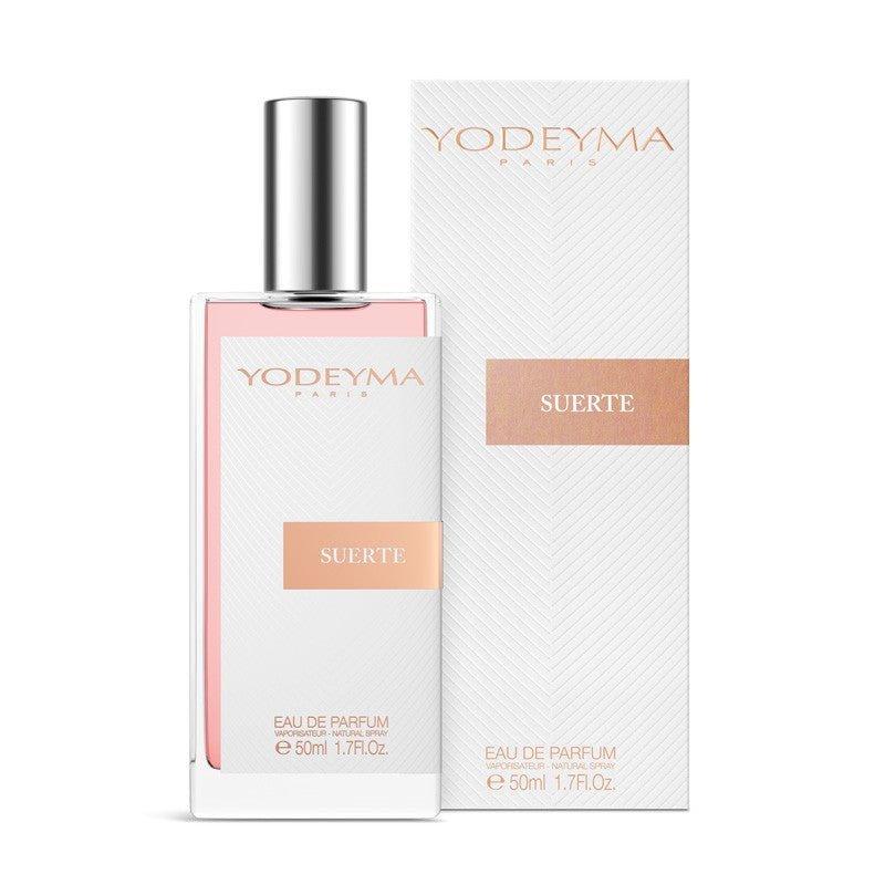 Yodeyma Suerte 50 ml-es EDP női parfüm közepes kiszerelésben, áttetsző üvegben