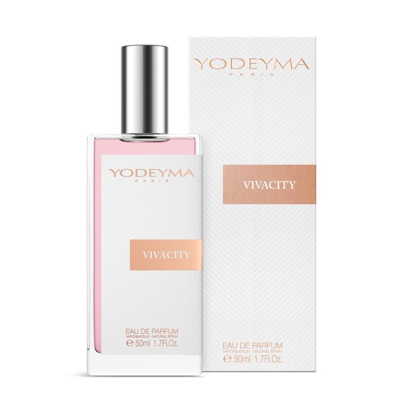 Yodeyma Vivacity 50 ml-es EDP női parfüm közepes kiszerelésben, áttetsző üvegben