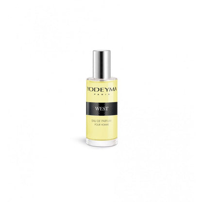 Yodeyma West 15 ml - es EDP férfi parfüm mini kiszerelésben, áttetsző üvegben