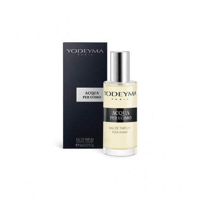 Yodeyma Acqua Per Uomo 15 ml-es EDP parfüm, praktikus kiszerelésben, áttetsző mini üvegben